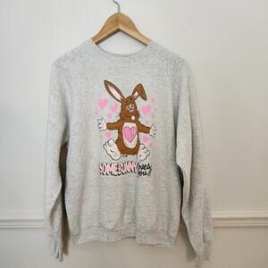VTG 1988 SomeBunny Loves You Sweatshirt XL Womens Love Rabbit Heart Crewneck